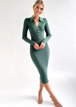 Women Gingham & Heels Knit Dresses>Caraline Knit Midi Dress