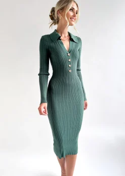 Women Gingham & Heels Knit Dresses>Caraline Knit Midi Dress
