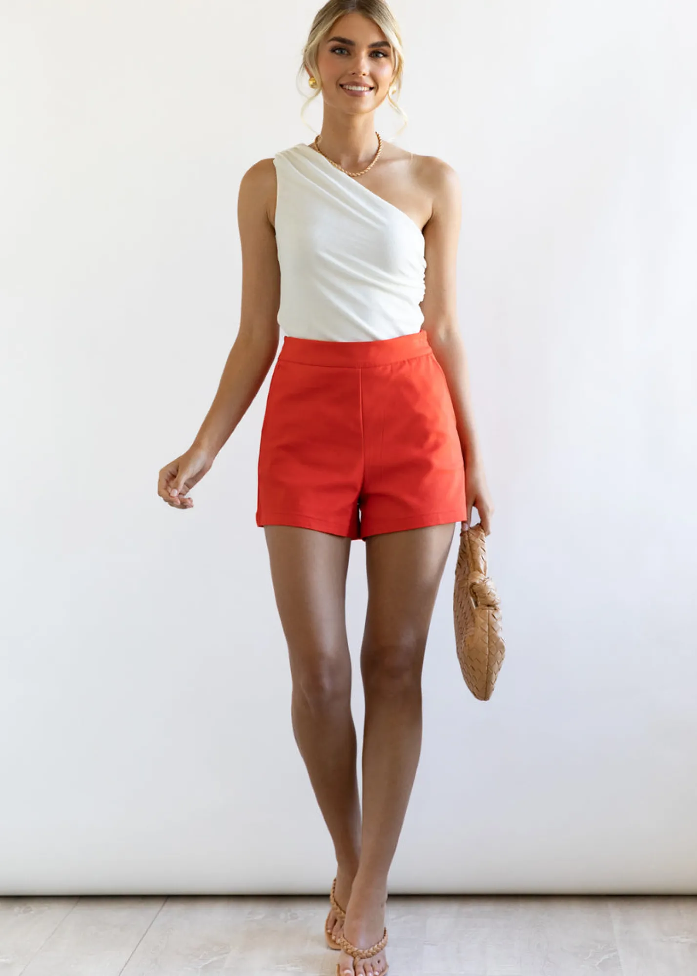Women Gingham & Heels Basic Tops>Cecyl One Shoulder Top