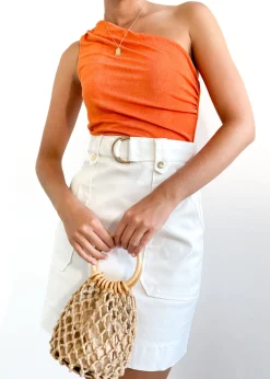 Women Gingham & Heels Basic Tops>Cecyl One Shoulder Top