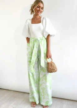Women Gingham & Heels Pants>Chara Wide Leg Pants