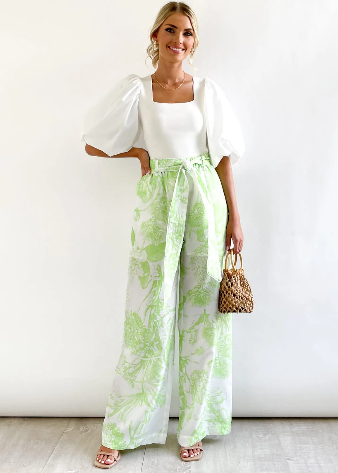 Women Gingham & Heels Pants>Chara Wide Leg Pants