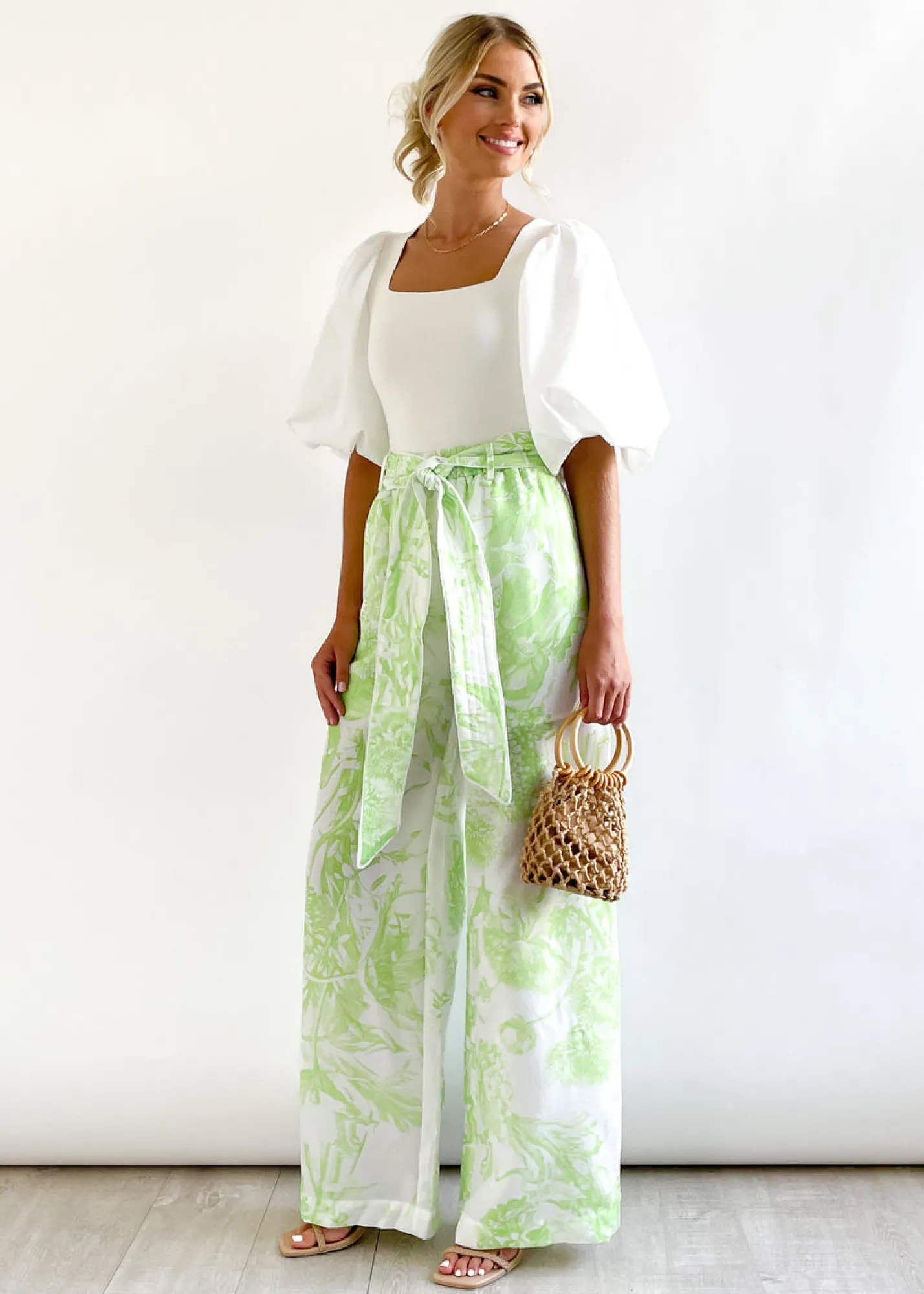 Women Gingham & Heels Pants>Chara Wide Leg Pants