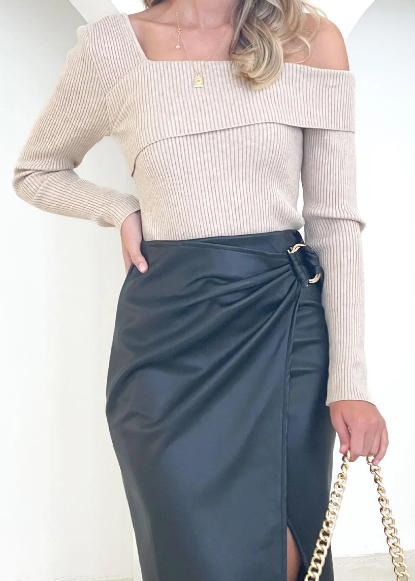 Women Gingham & Heels Skirts>Cheyla Pu Midi Skirt