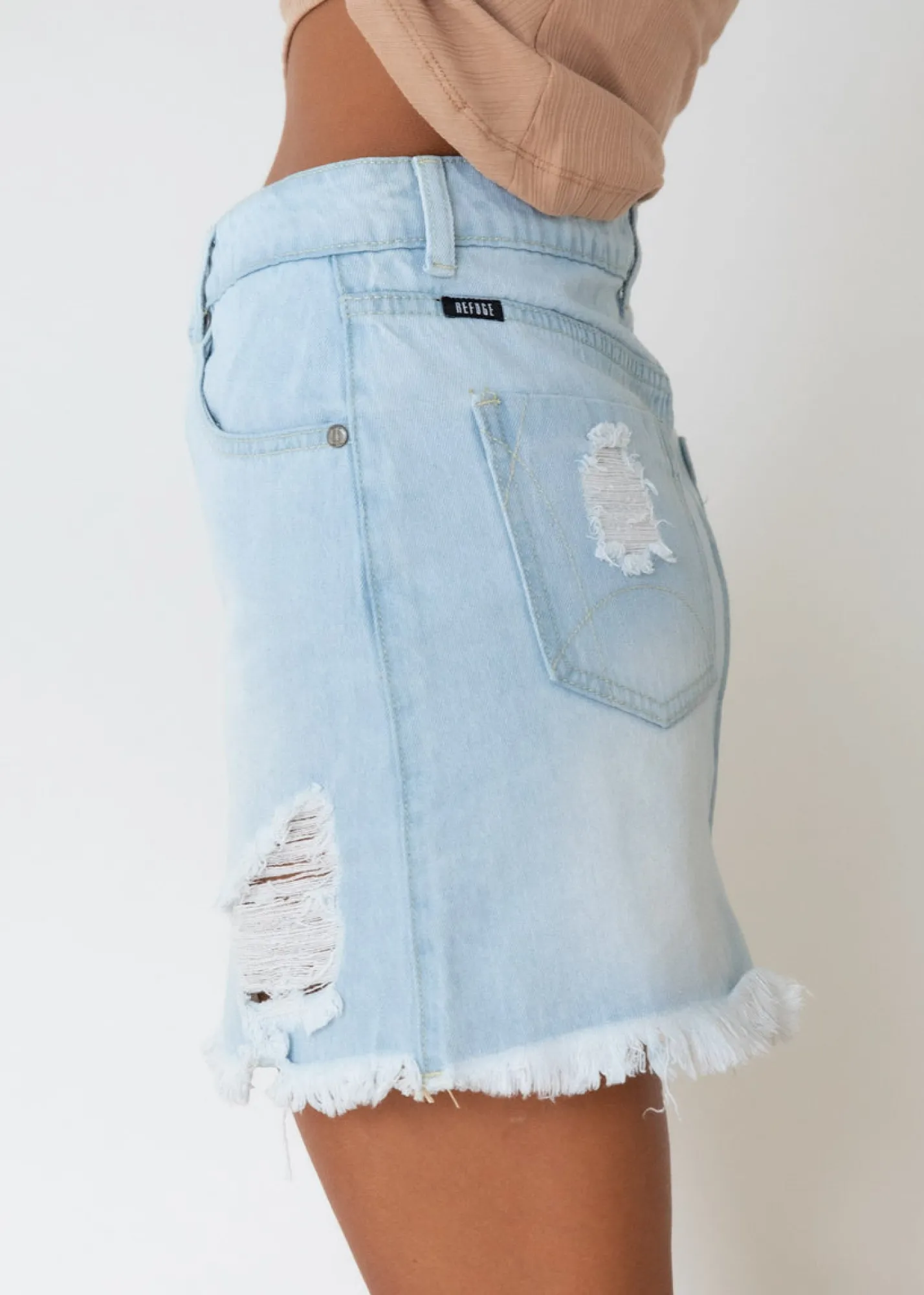 Women Gingham & Heels Skirts>Cindy Denim Mini Skirt