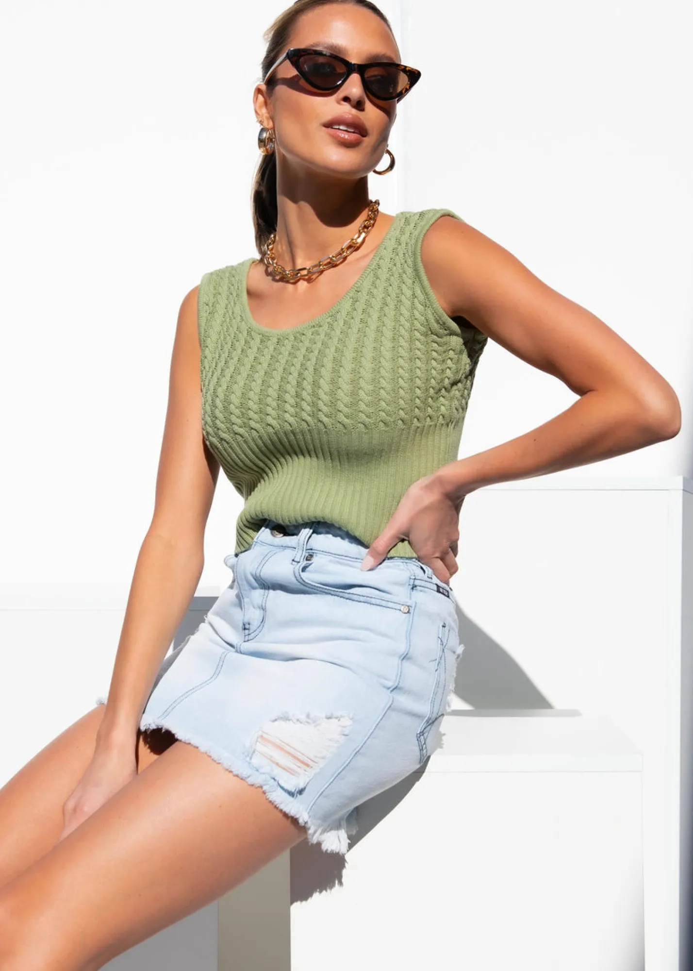 Women Gingham & Heels Knit Tops>Clara Knit Top