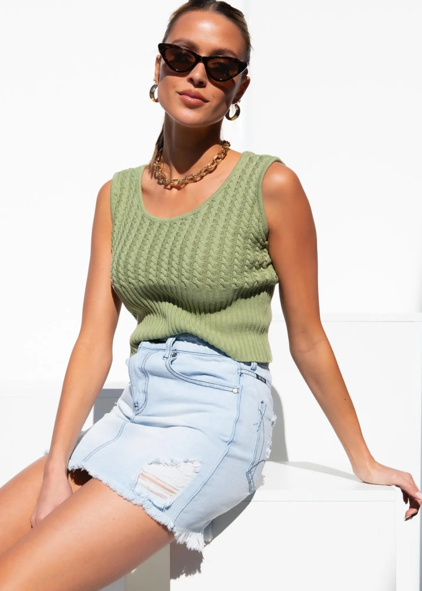 Women Gingham & Heels Knit Tops>Clara Knit Top