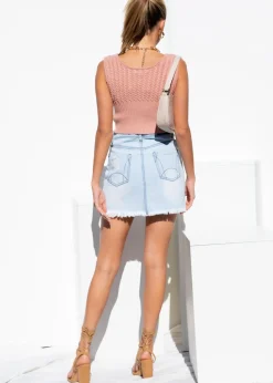 Women Gingham & Heels Knit Tops><noscript><img width=