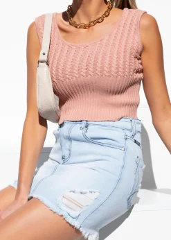 Women Gingham & Heels Knit Tops><noscript><img width=
