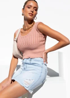 Women Gingham & Heels Knit Tops><noscript><img width=