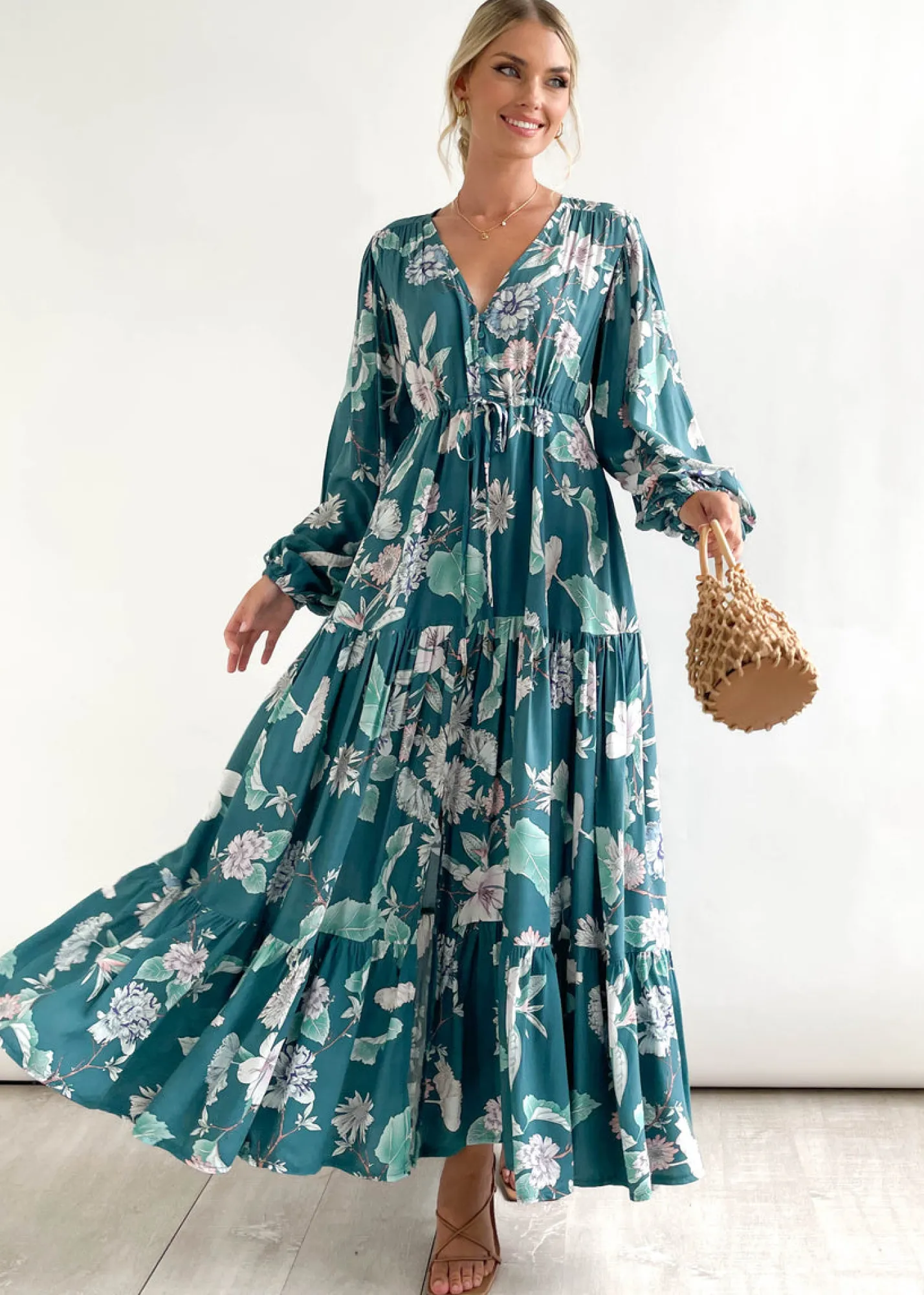 Women Gingham & Heels Maxi>Coastal Days Maxi Dress