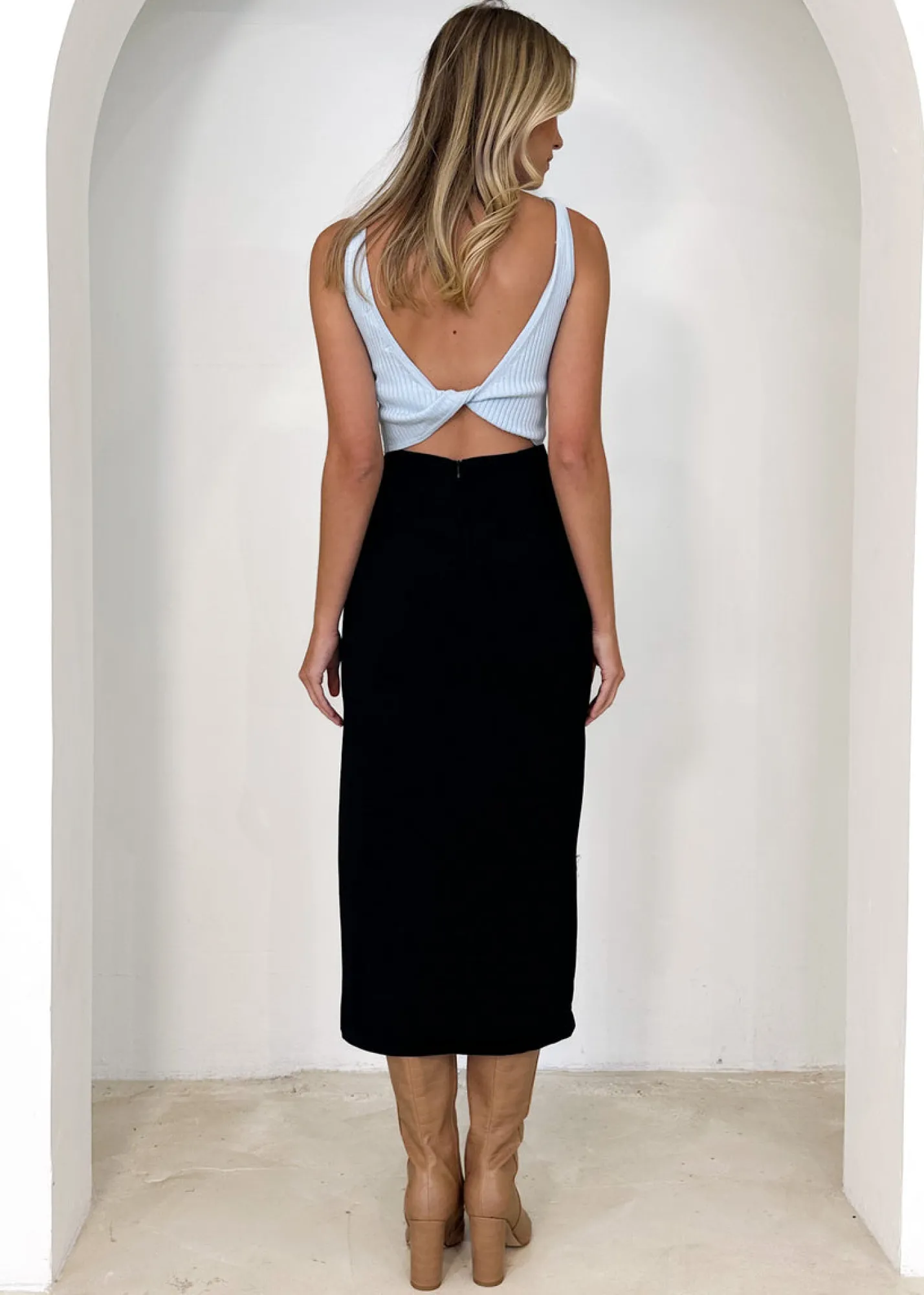 Women Gingham & Heels Crops>Cocoa Knit Crop