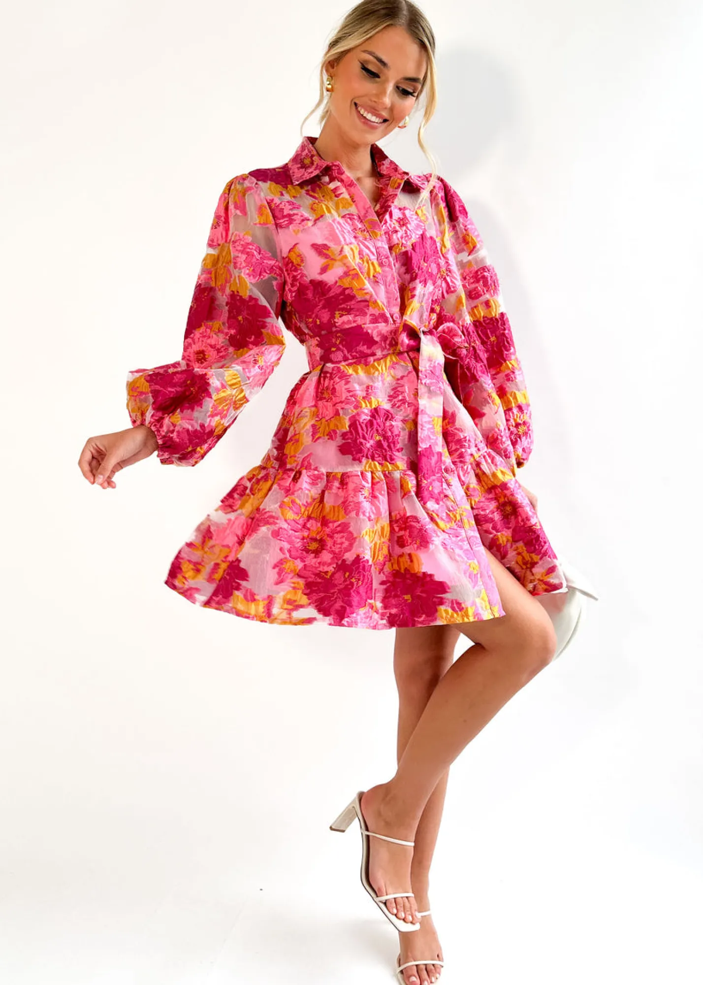 Women Gingham & Heels Short>Coeve Dress