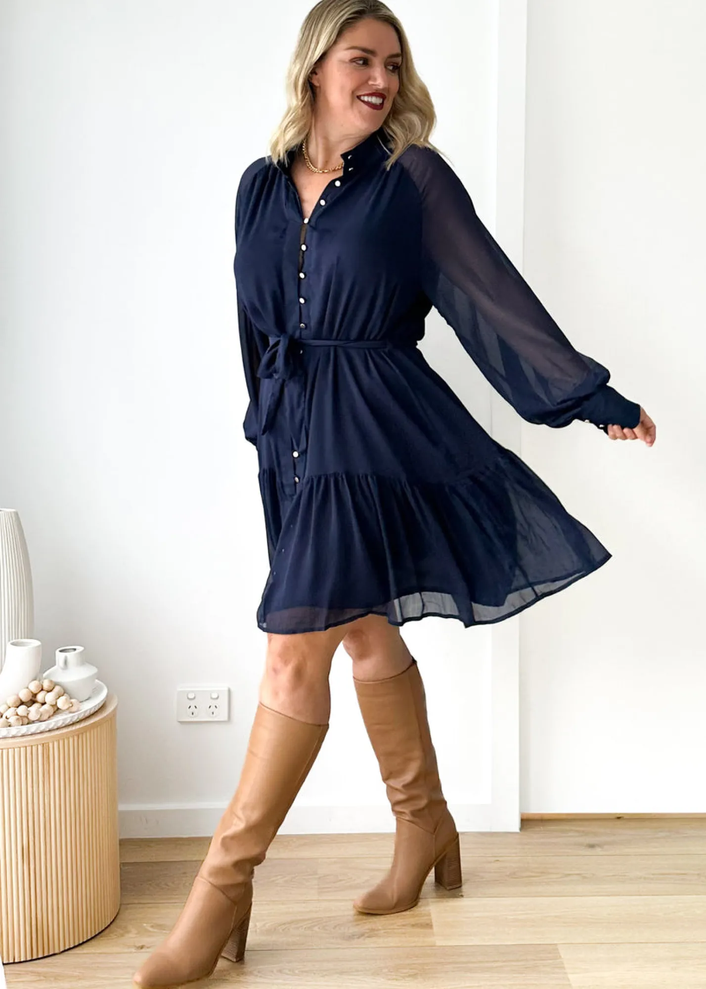 Women Gingham & Heels Short>Corella Dress