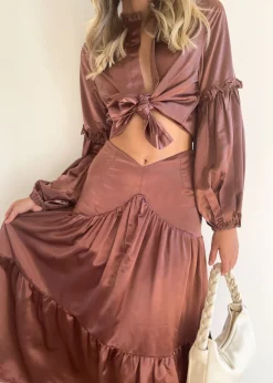 Women Gingham & Heels Sets>Covey Maxi Skirt
