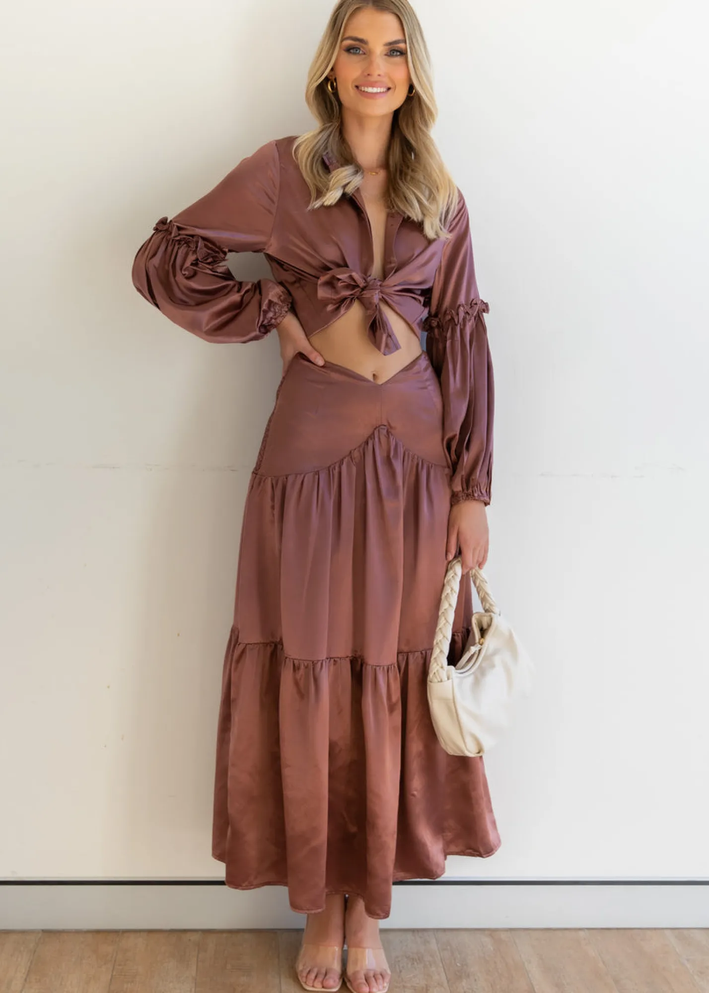 Women Gingham & Heels Sets>Covey Maxi Skirt