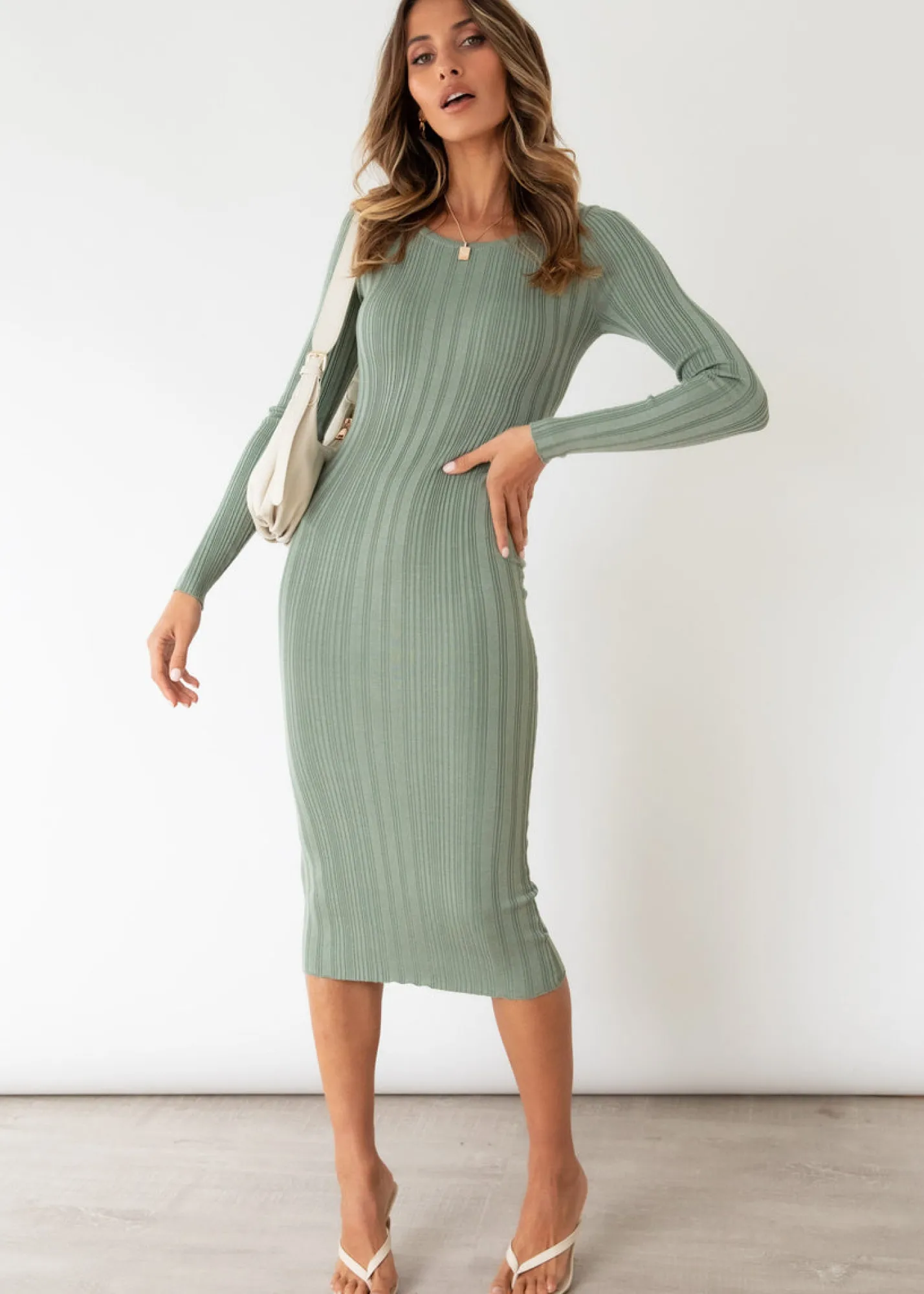 Women Gingham & Heels Knit Dresses>Davey Knit Midi Dress