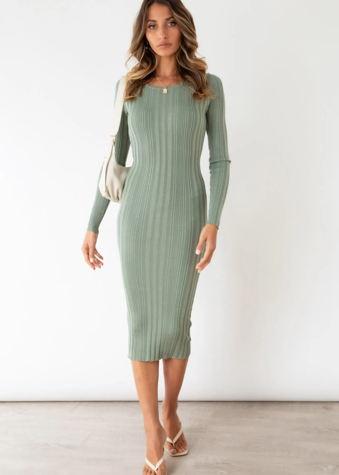 Women Gingham & Heels Knit Dresses>Davey Knit Midi Dress