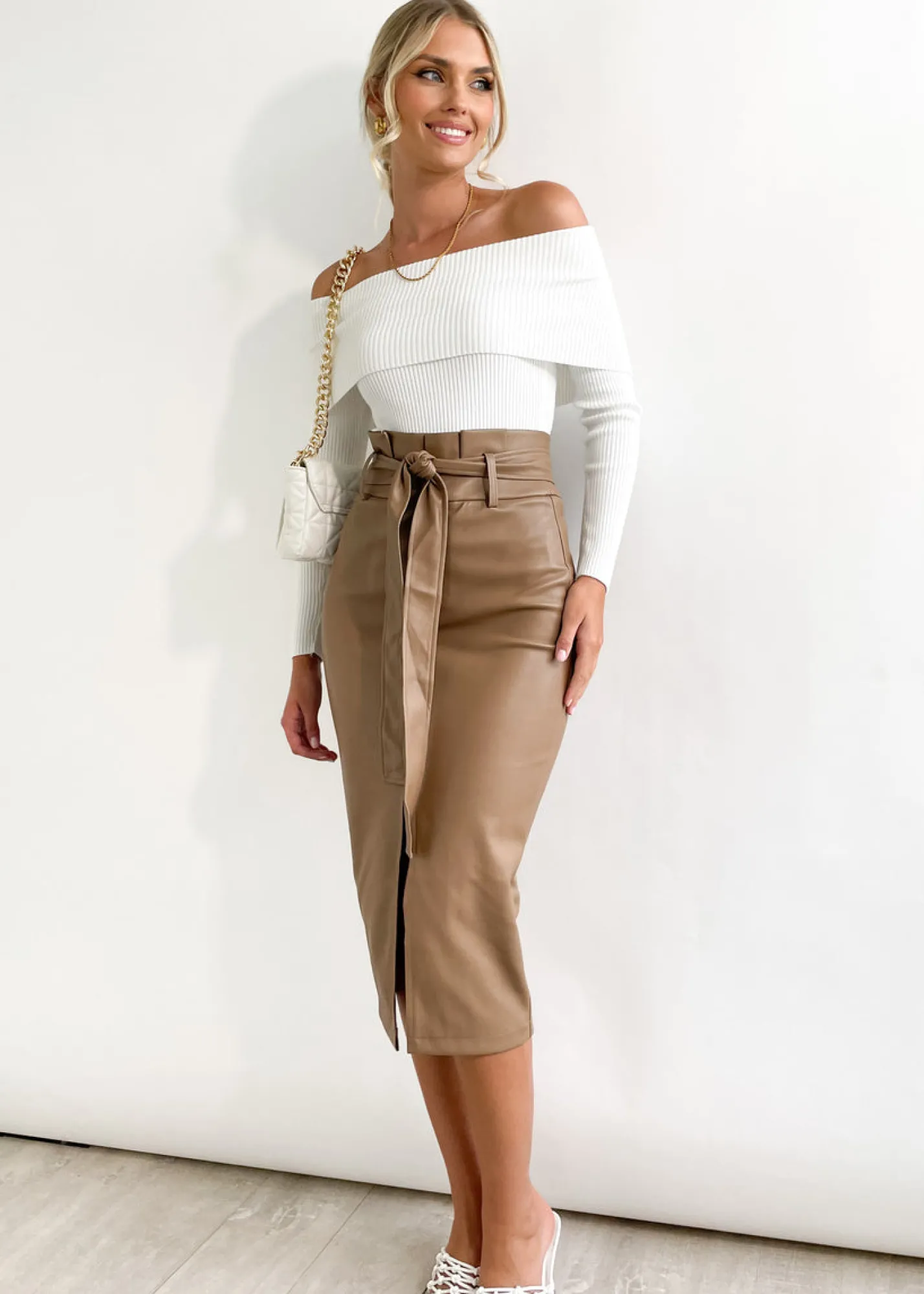 Women Gingham & Heels Skirts>Deania Pu Midi Skirt