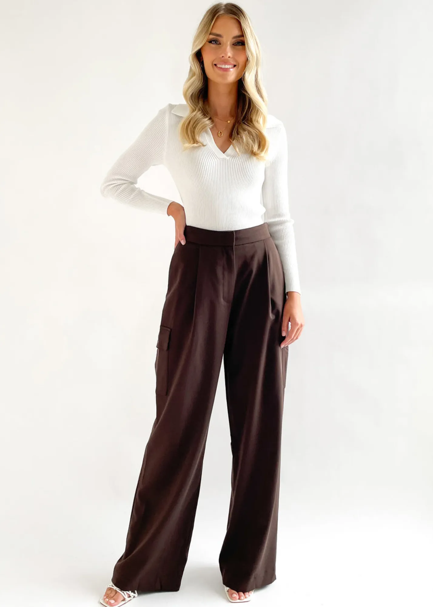 Women Gingham & Heels Pants>Devlin Wide Leg Pants