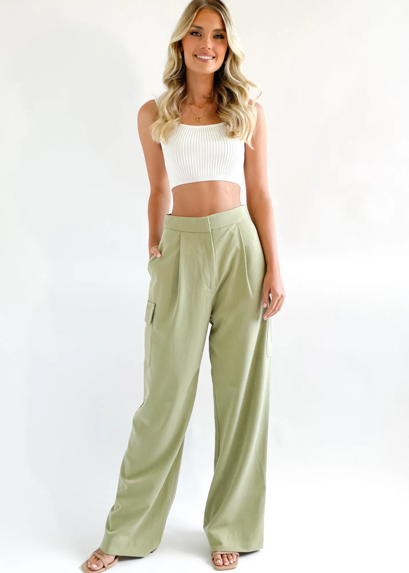 Women Gingham & Heels Pants>Devlin Wide Leg Pants
