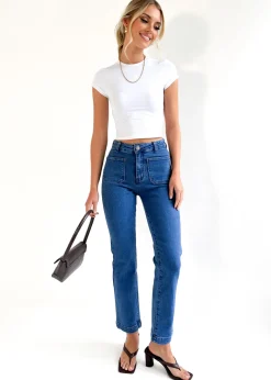 Women Gingham & Heels Jeans><noscript><img width=