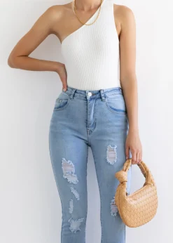 Women Gingham & Heels Jeans><noscript><img width=
