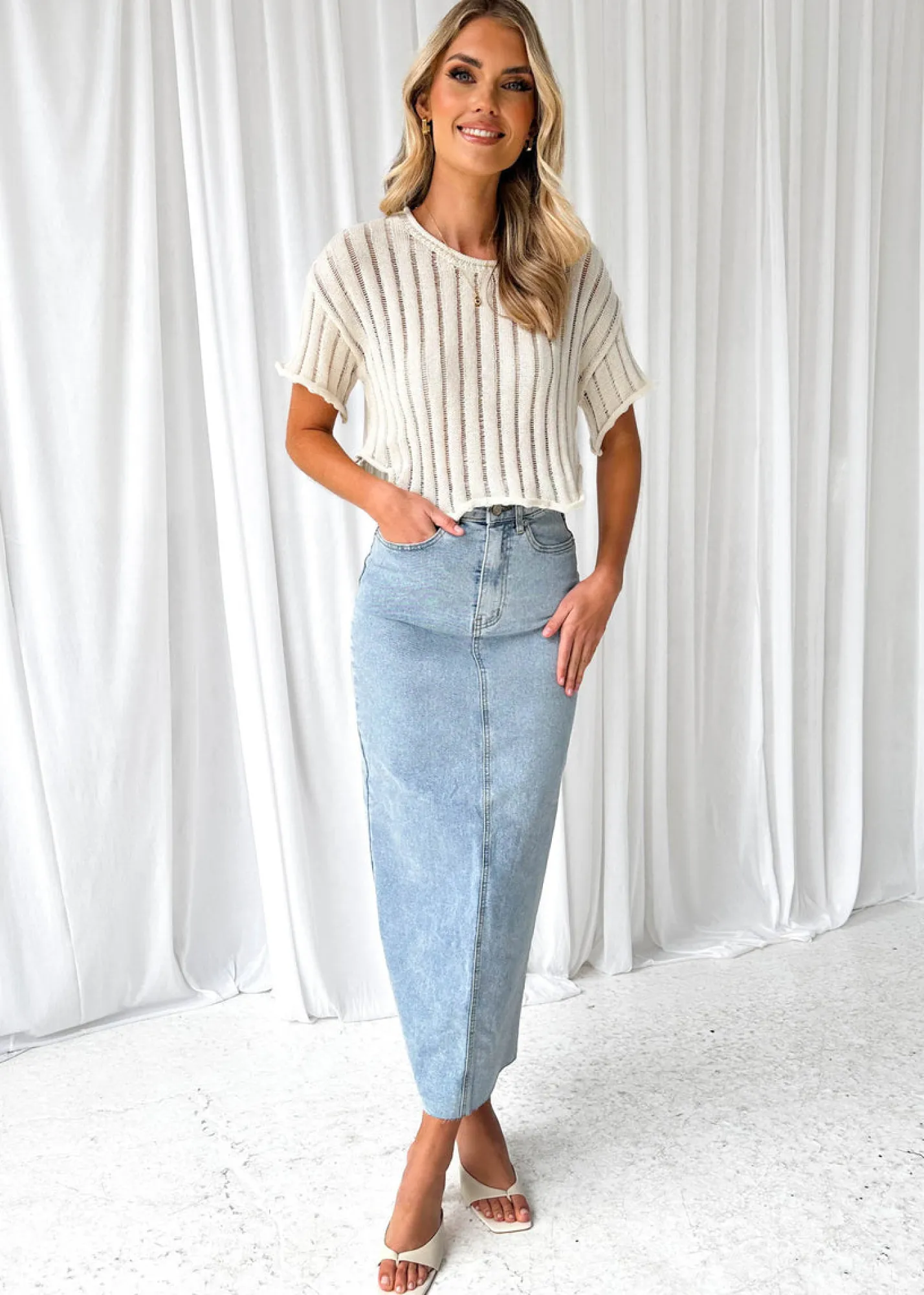Women Gingham & Heels Knit Tops>Draper Knit Top