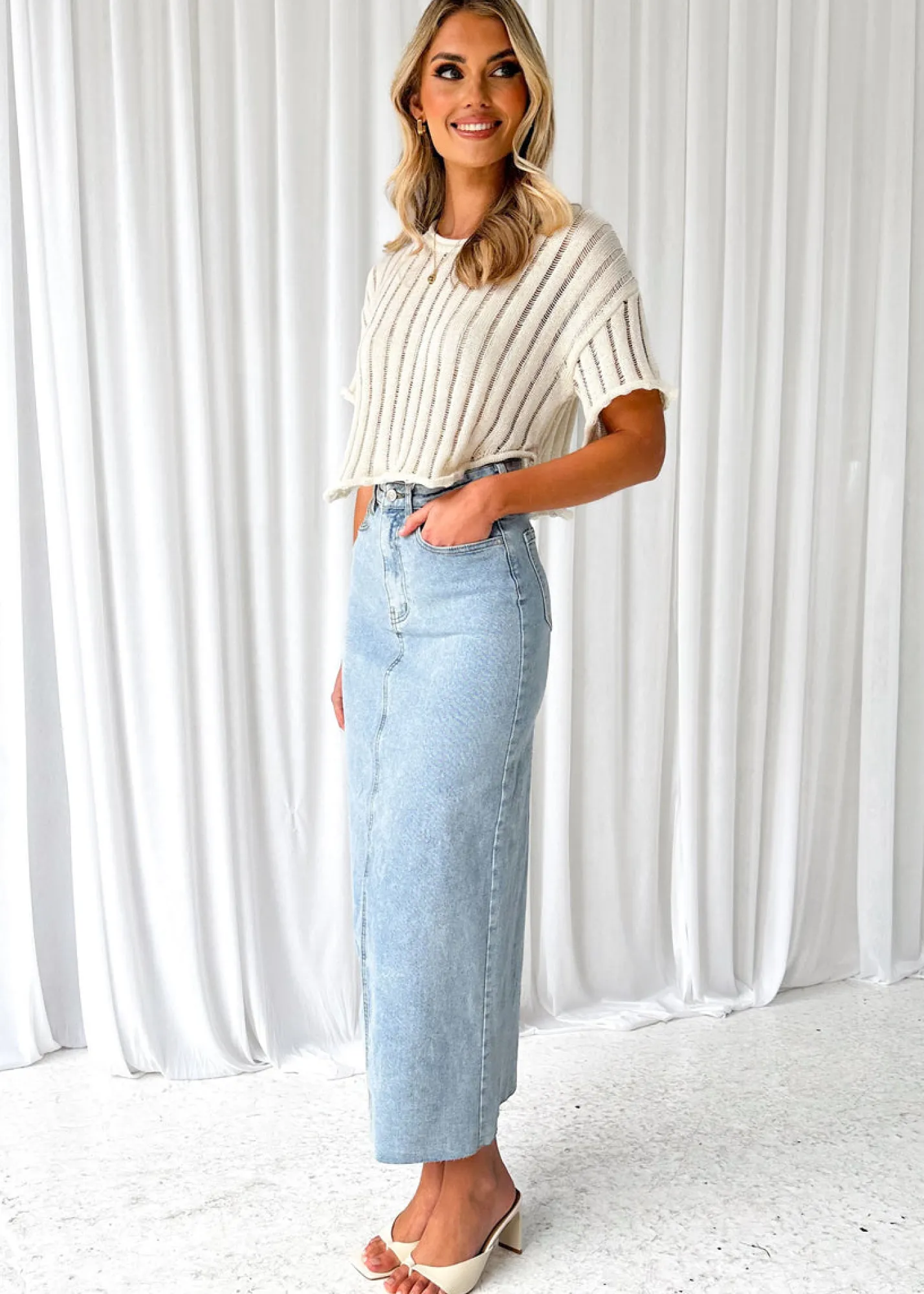 Women Gingham & Heels Basic Tops>Draper Knit Top