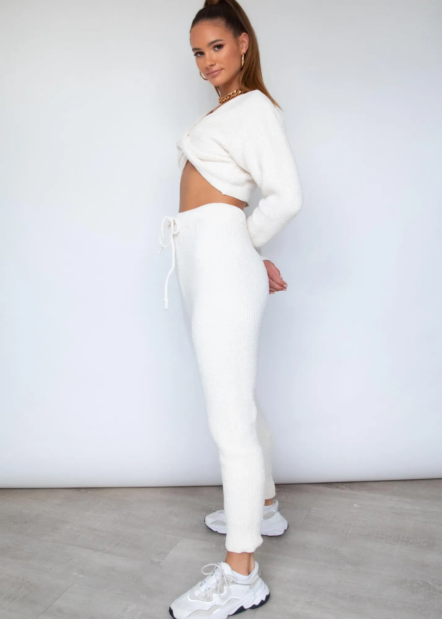 Women Gingham & Heels Knit Bottoms>Drew Knit Set