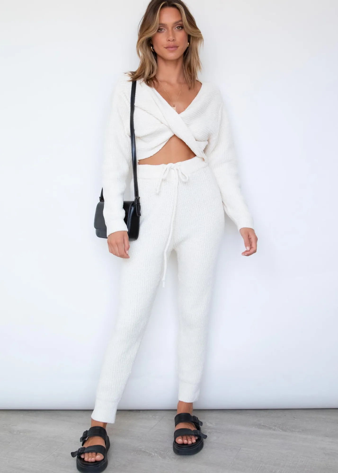 Women Gingham & Heels Knit Bottoms>Drew Knit Set