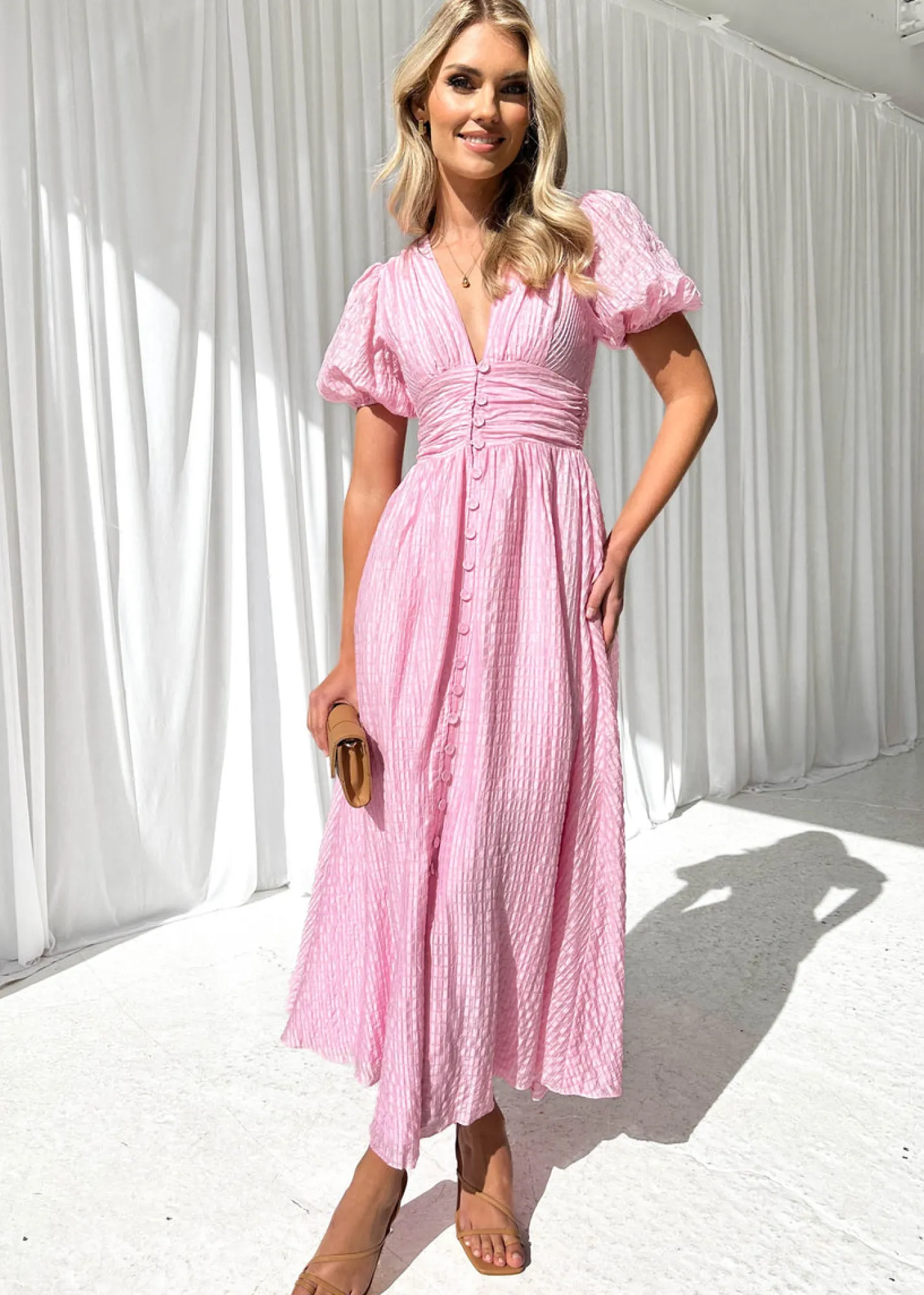 Women Gingham & Heels Midi>Dunning Midi Dress