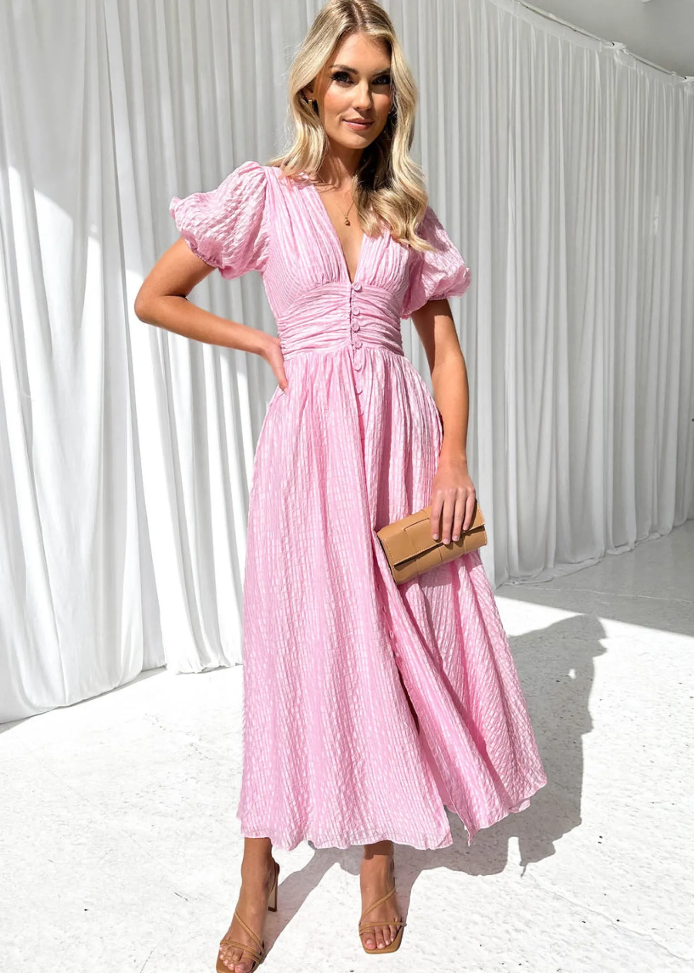 Women Gingham & Heels Midi>Dunning Midi Dress