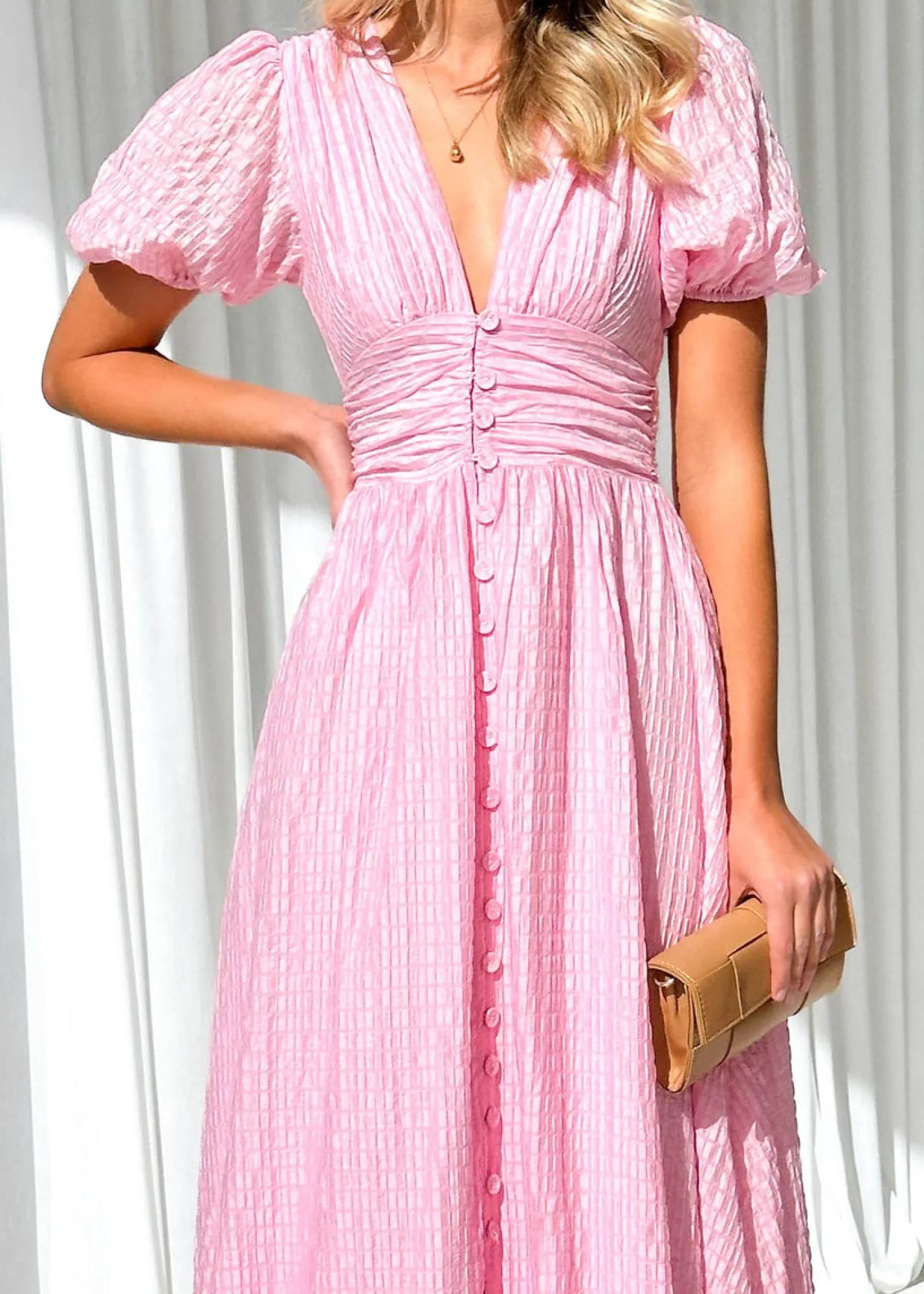 Women Gingham & Heels Midi>Dunning Midi Dress