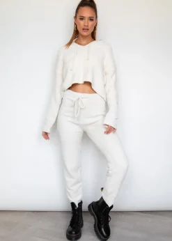 Women Gingham & Heels Knit Tops>Eli Hooded Knit Set