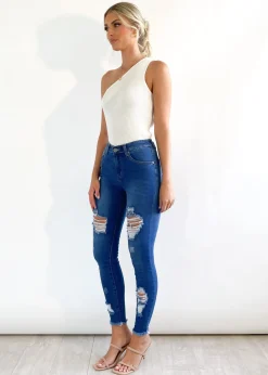 Women Gingham & Heels Jeans><noscript><img width=