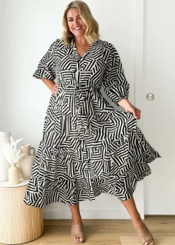 Women Gingham & Heels Midi>Evange Midi Dress