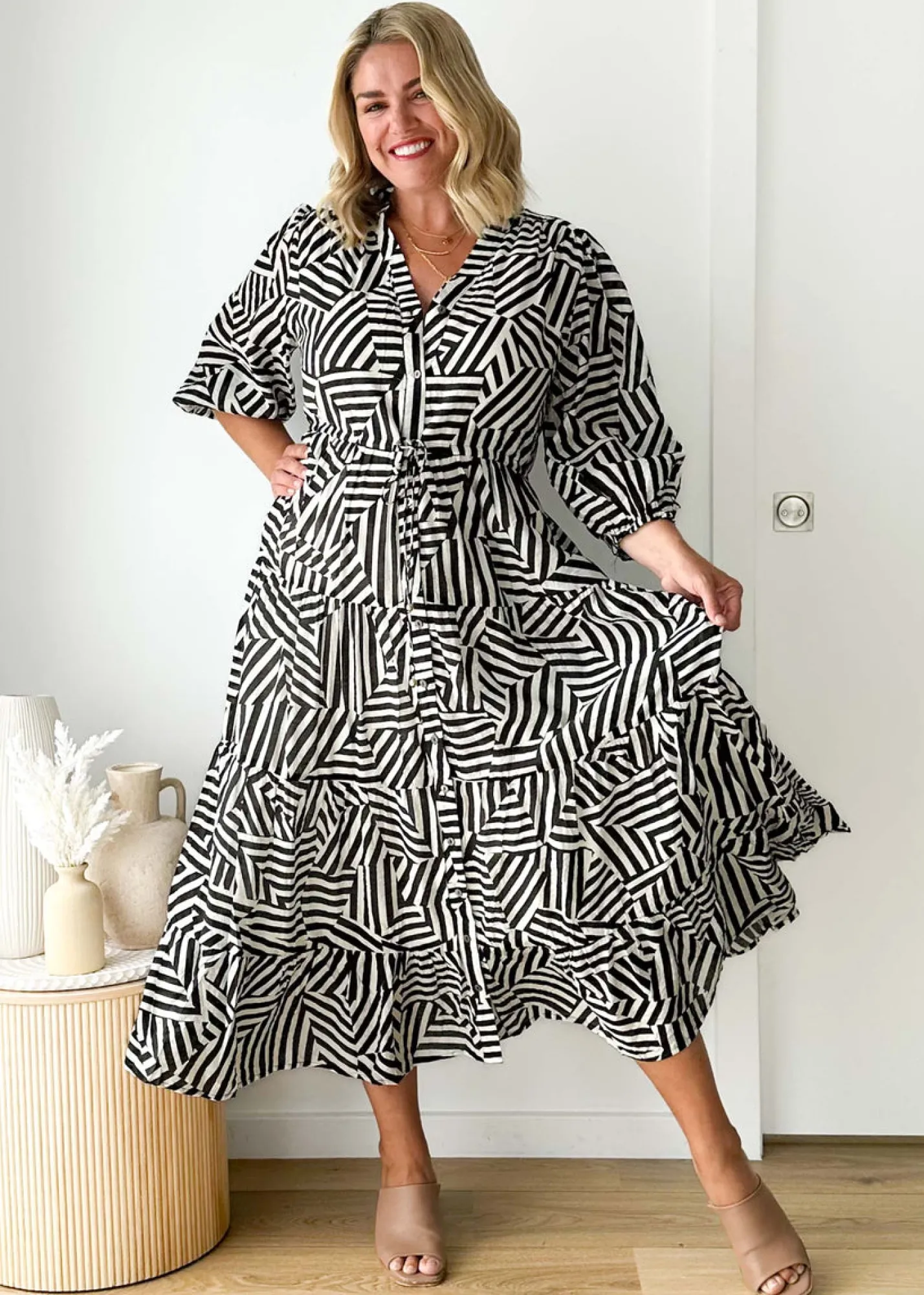 Women Gingham & Heels Midi>Evange Midi Dress