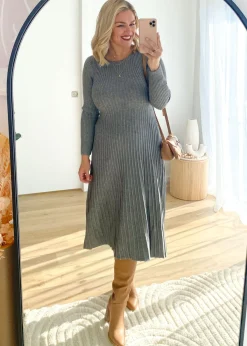 Women Gingham & Heels Knit Dresses><noscript><img width=