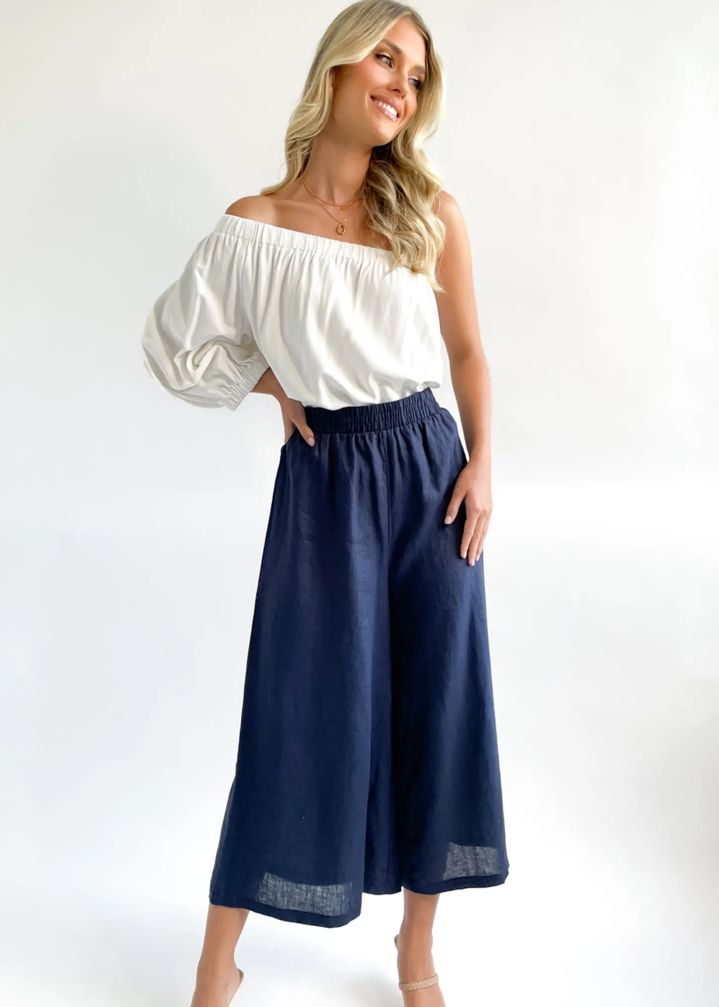 Women Gingham & Heels Pants>Finch Linen Pant