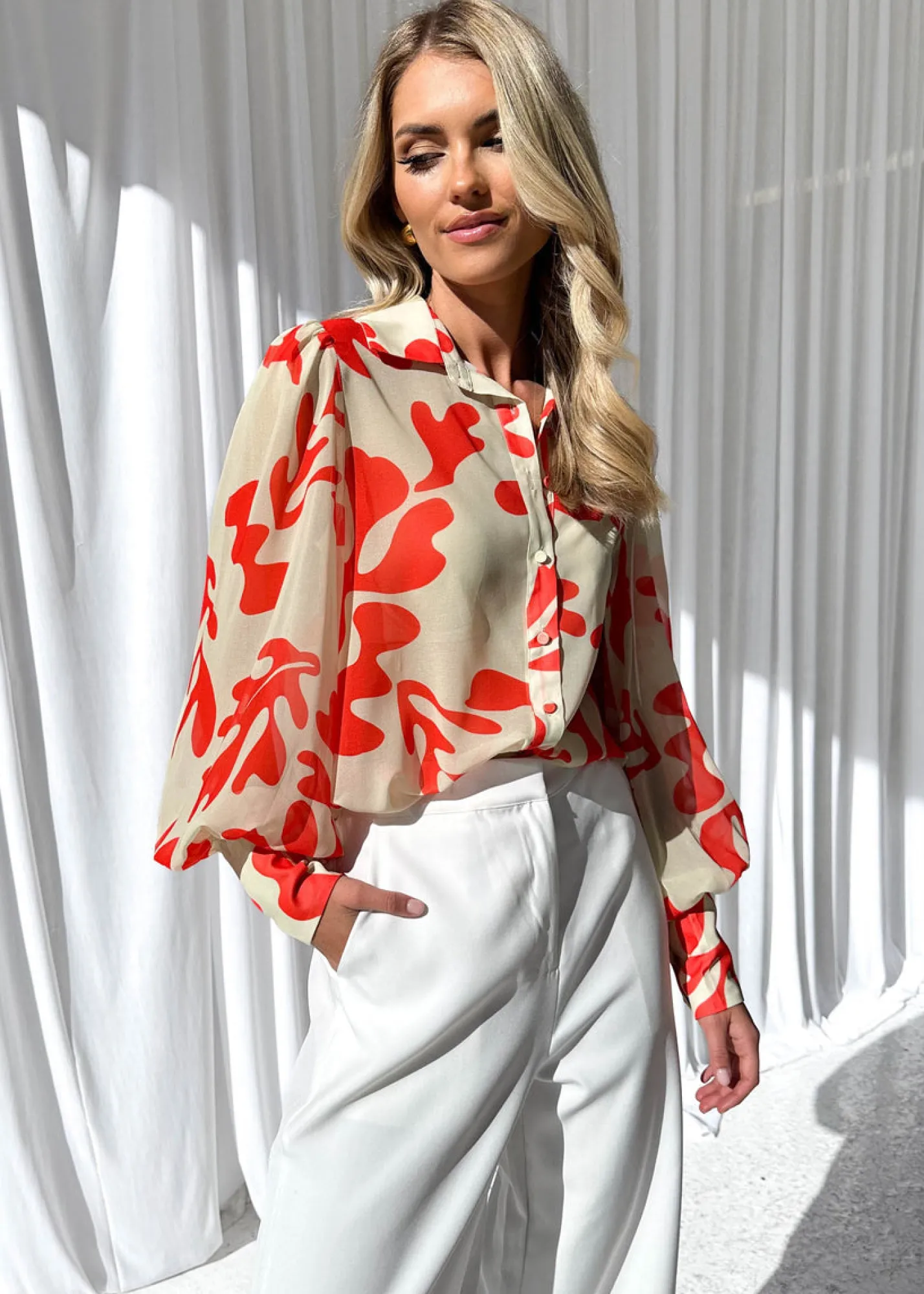 Women Gingham & Heels Blouses>Fleetwood Blouse