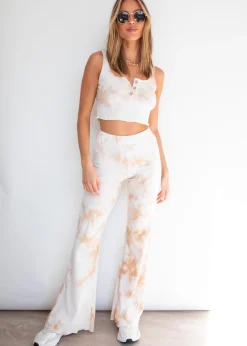 Women Gingham & Heels Pants>Fleur Knit Flare Pants