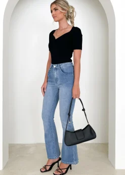 Women Gingham & Heels Jeans><noscript><img width=