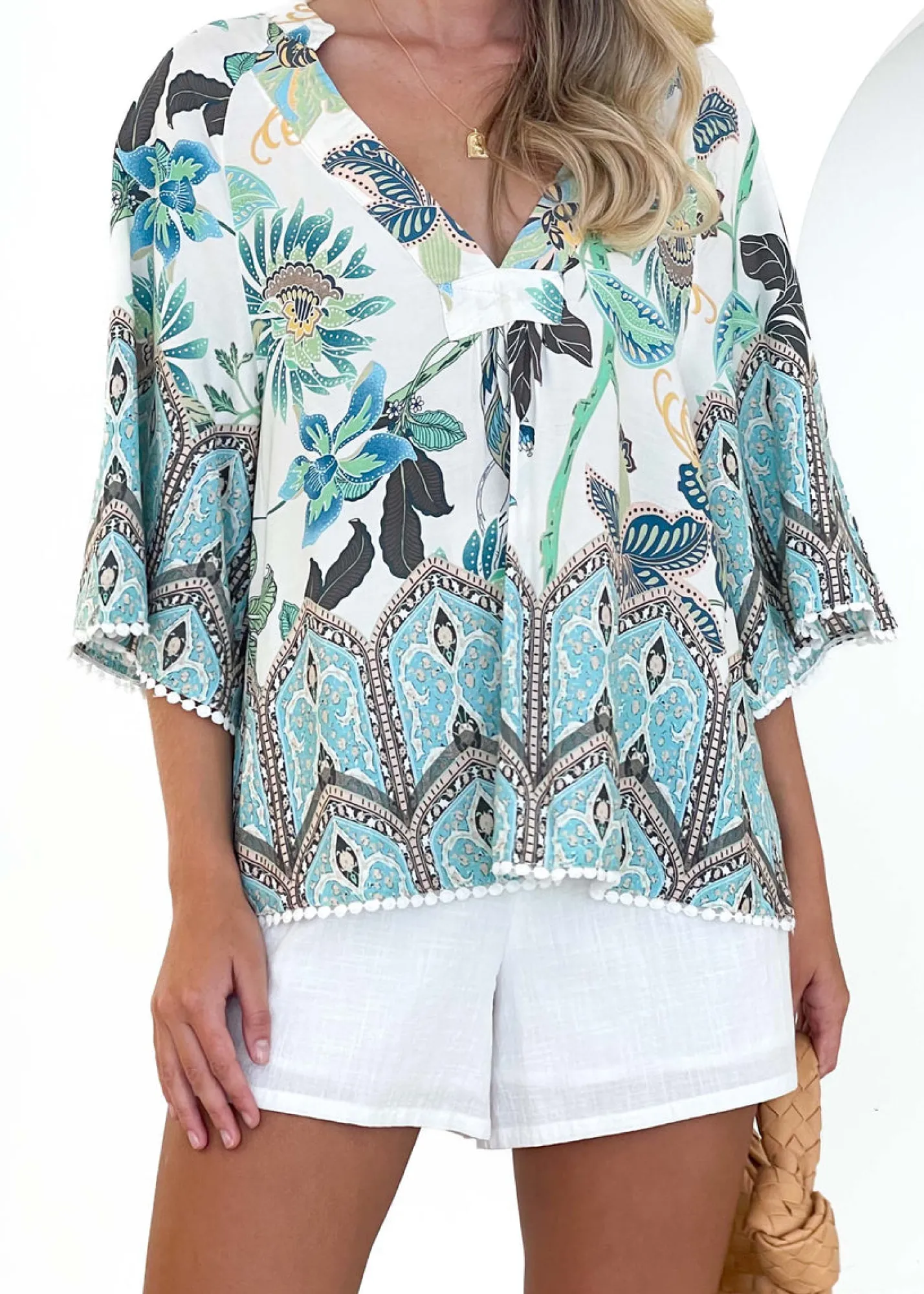Women Gingham & Heels Blouses>Gabriella Blouse