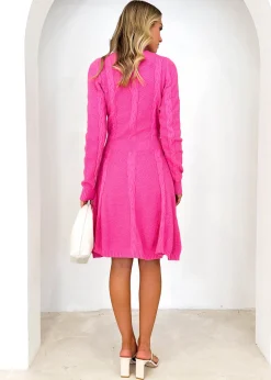 Women Gingham & Heels Knit Dresses><noscript><img width=