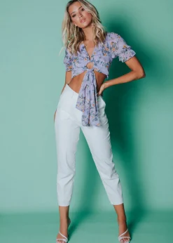 Women Gingham & Heels Crops>Gardenia Crop