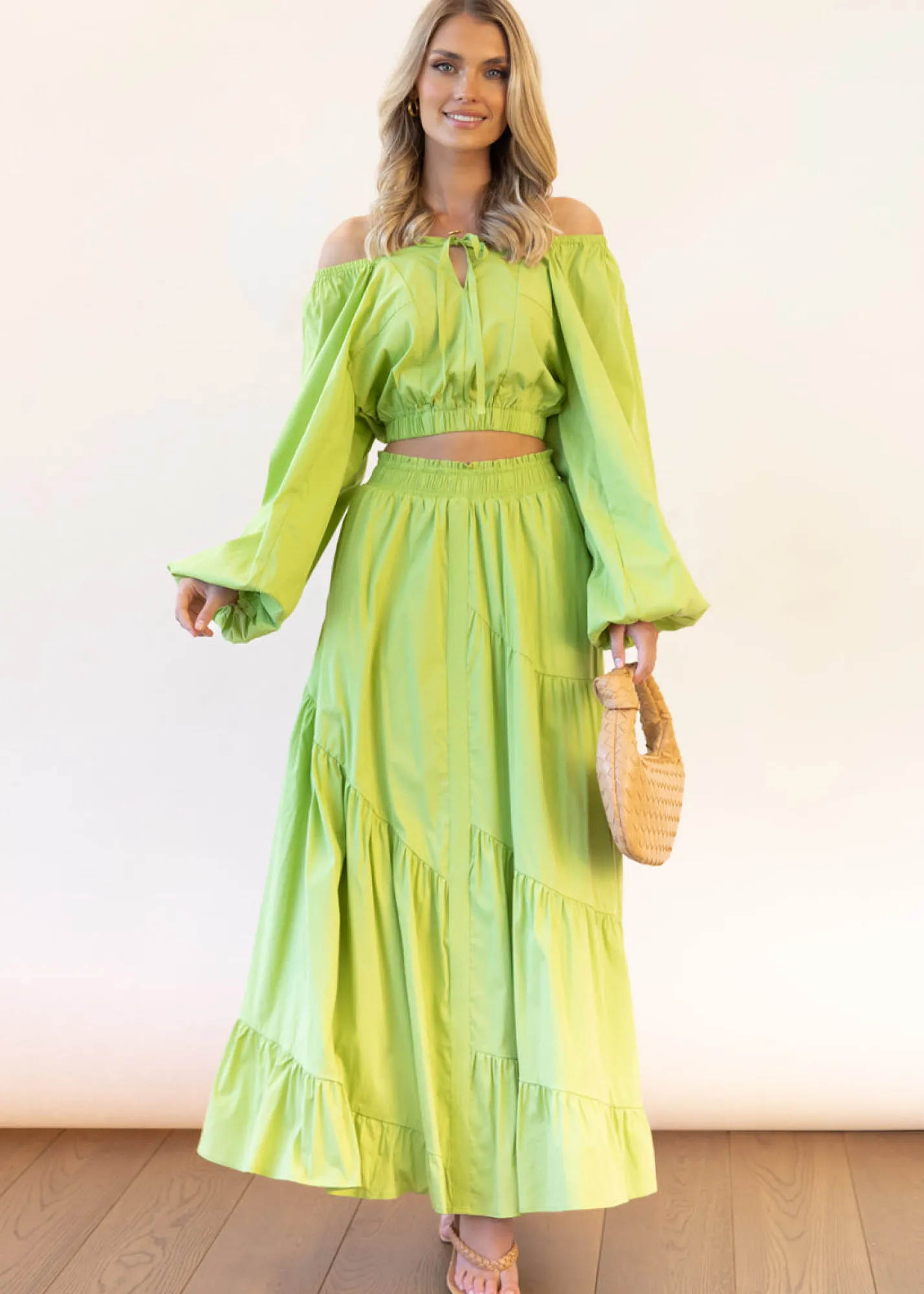 Women Gingham & Heels Sets>Gillia Midi Skirt