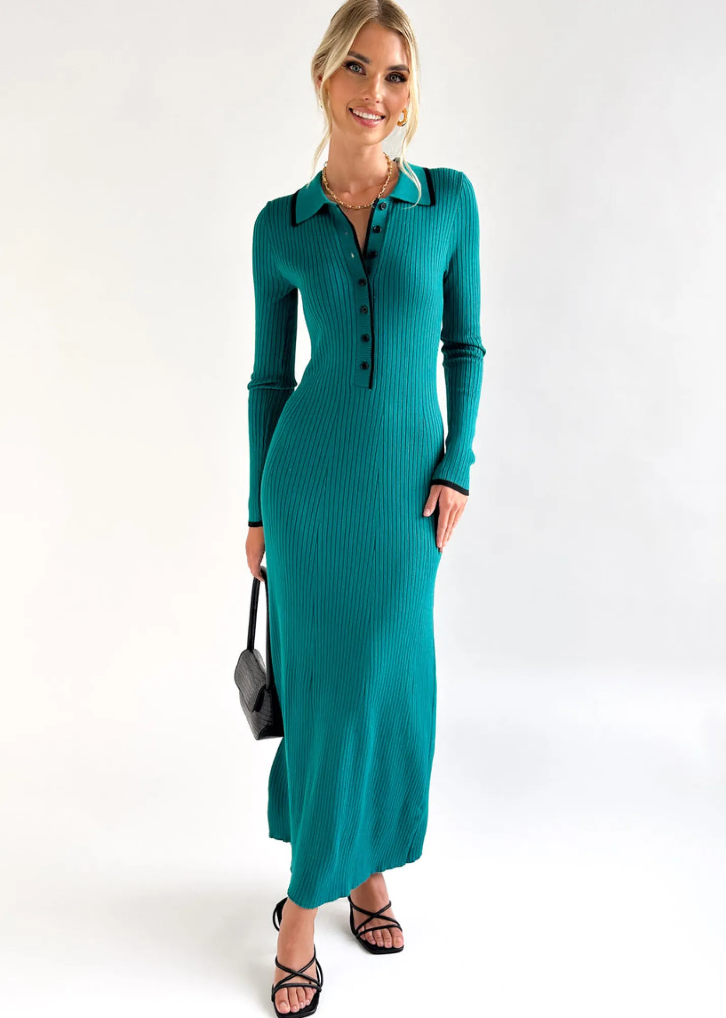 Women Gingham & Heels Knit Dresses>Harlina Knit Midi Dress