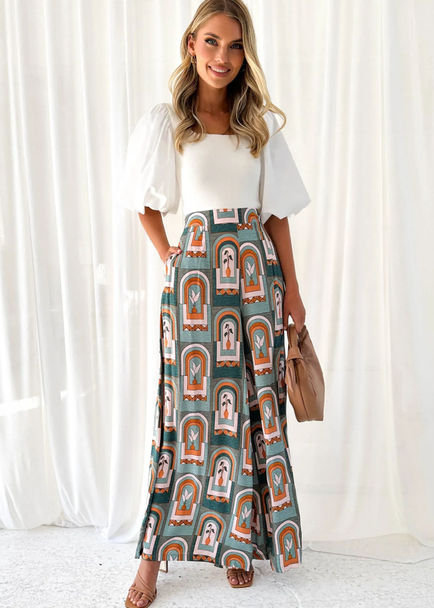 Women Gingham & Heels Pants>Hibiscus Pants
