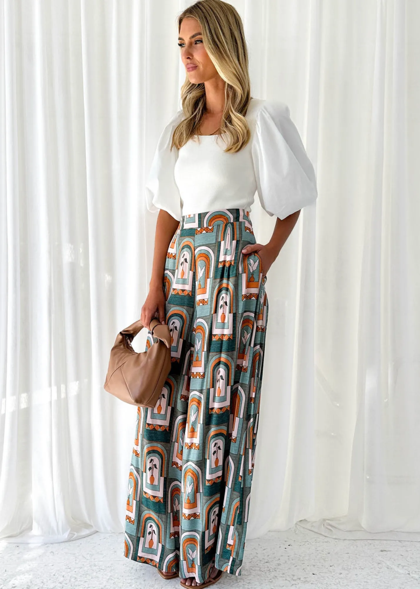 Women Gingham & Heels Pants>Hibiscus Pants